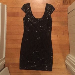 Armani exchange black sequin cocktail dress