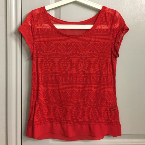 Sheer orange-ish top