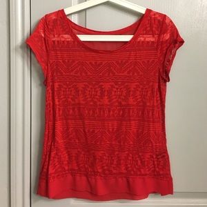 Sheer orange-ish top