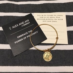Alex and Ani Initial M Charm Bangle