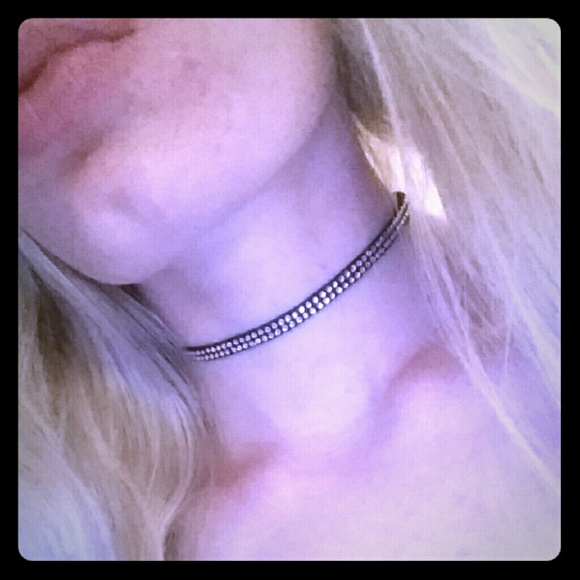 NEW Black crystal cord choker