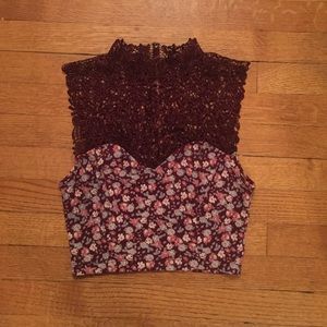 Lace flower crop top
