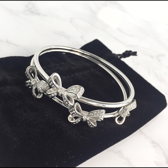 NEW LOFT Silver Bow Bracelet Set of 2