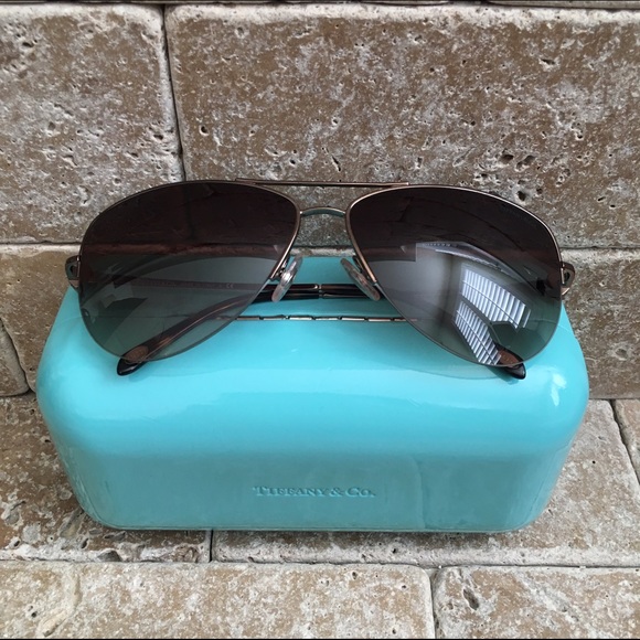 Tiffany & Co. Accessories - Tiffany & Co. Brown Semi-Rimless Aviators