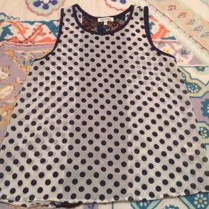 Polka Dot + Lace Tank
