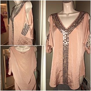 Victoria's Secret cold shoulder sequin too sz Sm
