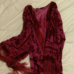 Vintage Sheer Velvet Kimono