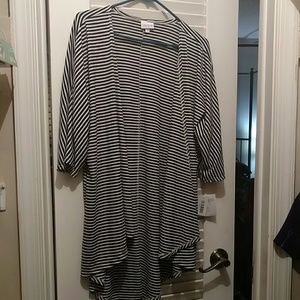 S LuLaRoe "Lindsay" kimono, Black & white stripes
