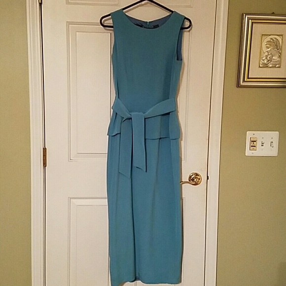 100% Silk Aqua Blue Dress