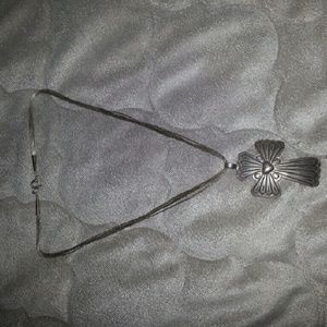 Sterling Silver Cross Heart Necklace - Western