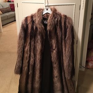 Raccoon fur coat