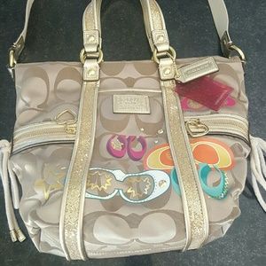 Coach Gold/Multi Color Handbag