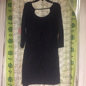 Sparky black party dress with scoop back