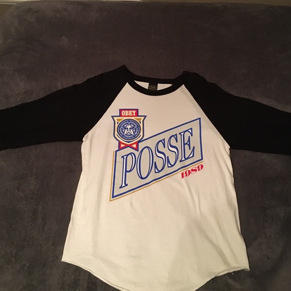 Men's Obey 3/4 Sleeve Baseball graphic shirt