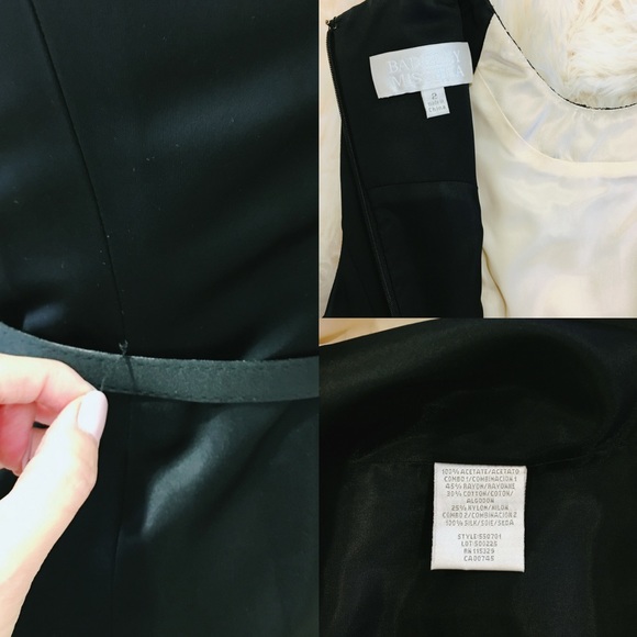 Badgley Mischka Black satin with lace dress - Picture 4 of 4