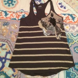 Express Striped + Sequin Tank