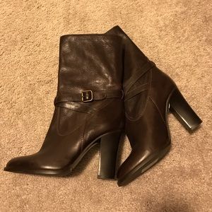 J crew dark brown leather boots. Never worn