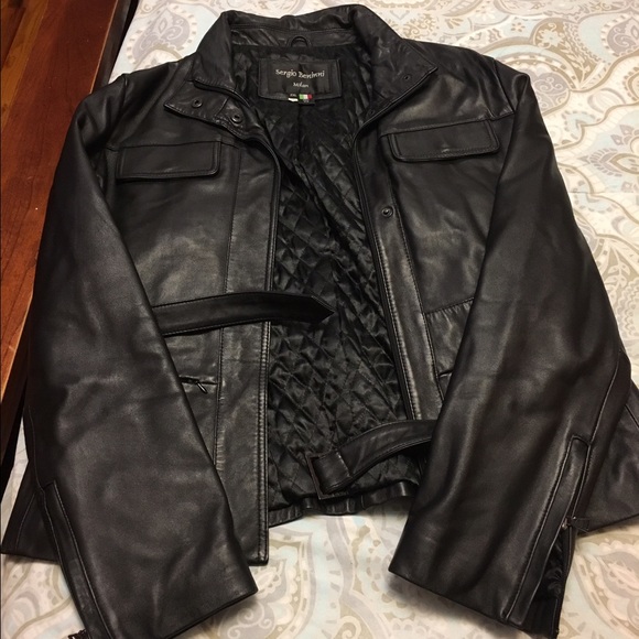 Sergio Beninni Soft Black Leather Jacket - Picture 1 of 3