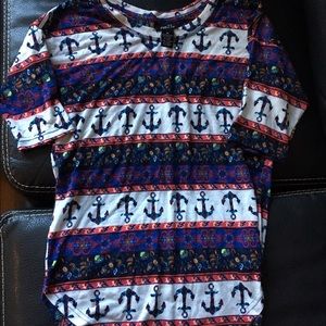 RUE 21 Women's Size X-Small Anchor Stripes T-Shirt