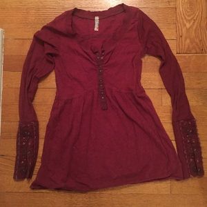 Maroon embroidered tunic