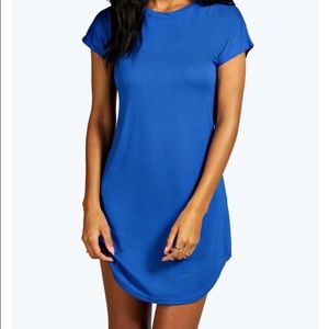 Taylor Curved Hem Roll Sleeve TShirt Dress