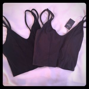 NWT Two Abercrombie & Fitch strappy crop tanks!