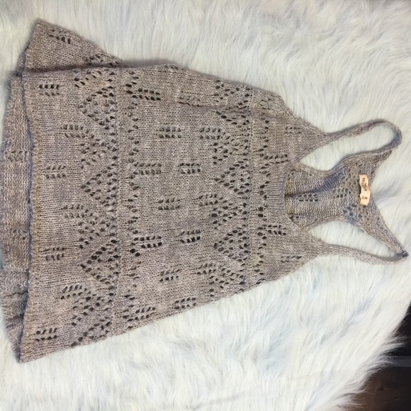 Hollister gray knit tank sweater -  Large