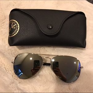 Ray-Ban mirror front & silver aviator sunglasses