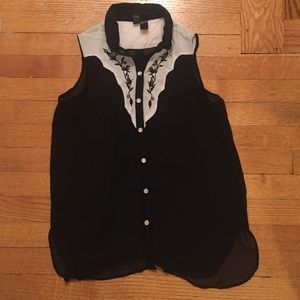 Sheer sleeveless top