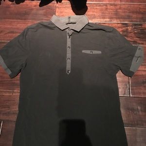 Black Lululemon polo shirt.