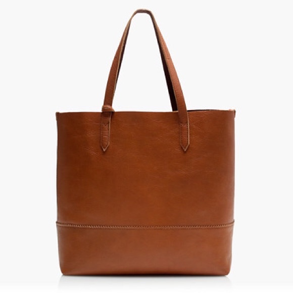 J.crew Downing leather tote English saddle