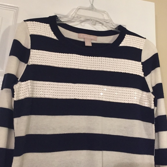Banana republic sequins 3 rows of stripes sweater
