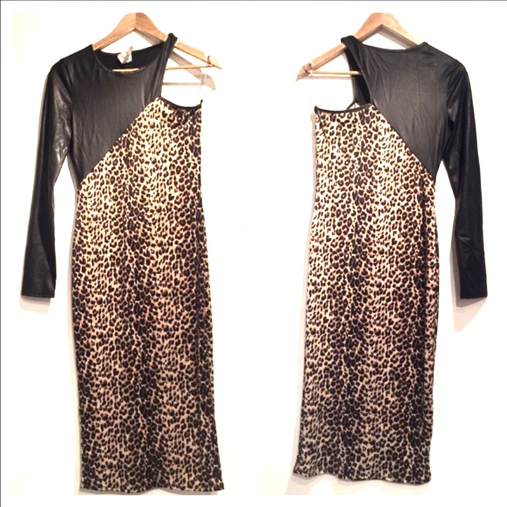 Sexy One-Shoulder Animal Print Dress
