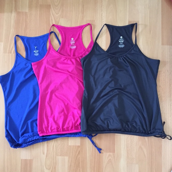 Lot of 3 Old Navy drawstring bottom workout tops