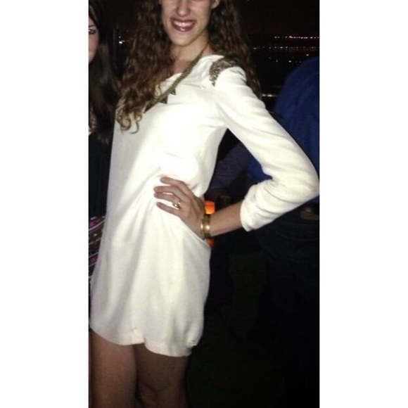 Loeffler Randall White 100% Silk Mini Shift Dress