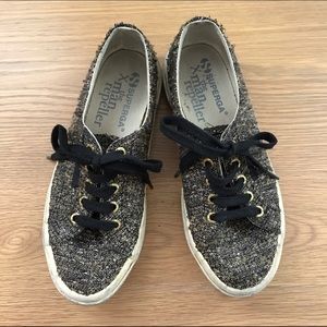 Superga x Man Repeller gold tweed sneakers