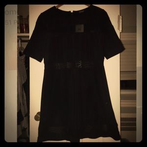 TopShop Sheer Paneled Black Dress