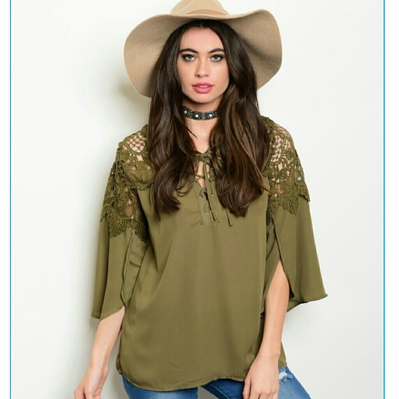Stop and stare olive blouse.