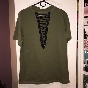 Tie up over sized t-shirt