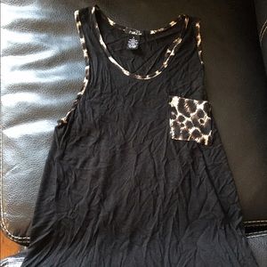 RUE 21 Women's Small Black w/ Print Trim Tank Top