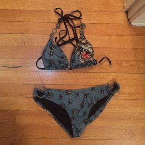 Ed hardy swimsuit medium top and bottom
