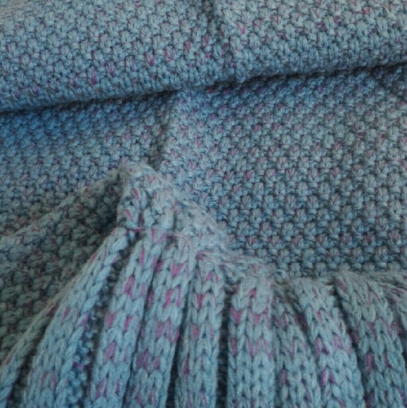 Dark Blue Mermaid Tail Blanket - Picture 2 of 3