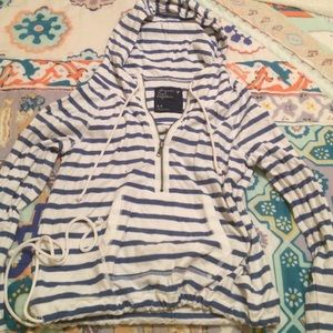 American Eagle Striped Drawstring Pullover