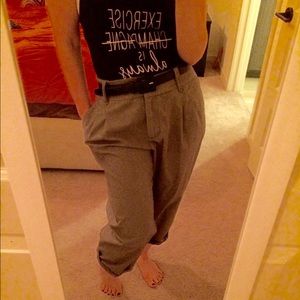 Anthropologie grey, high-waisted harem trousers