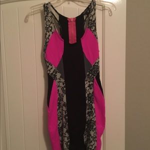 Pink and Black Bebe Addiction Dress size small