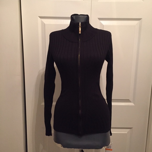 NWT ribbed zip up sweater