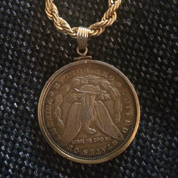 Gold one-dollar pendant