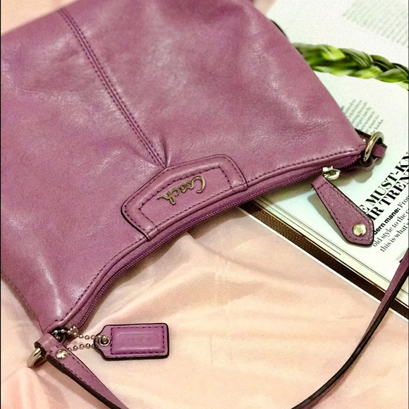 Coach Leather Crossbody Purse with Long Strap.