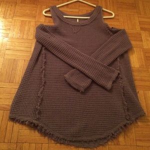 Free people plum long cold shoulder sweater