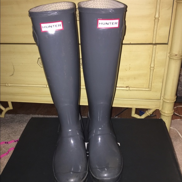 Tall hunter rain boots  grey US/6f euro 37 - Picture 2 of 4